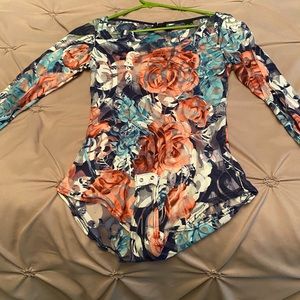 Sheer floral bodysuit